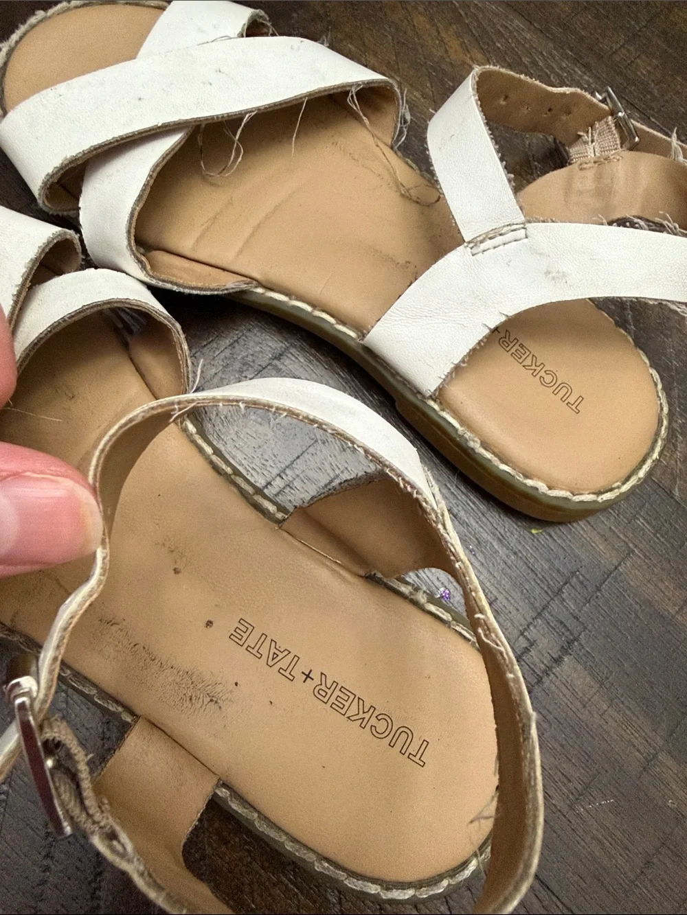 Tucker + Tate Cream Cross-Strap Girls' Sandals